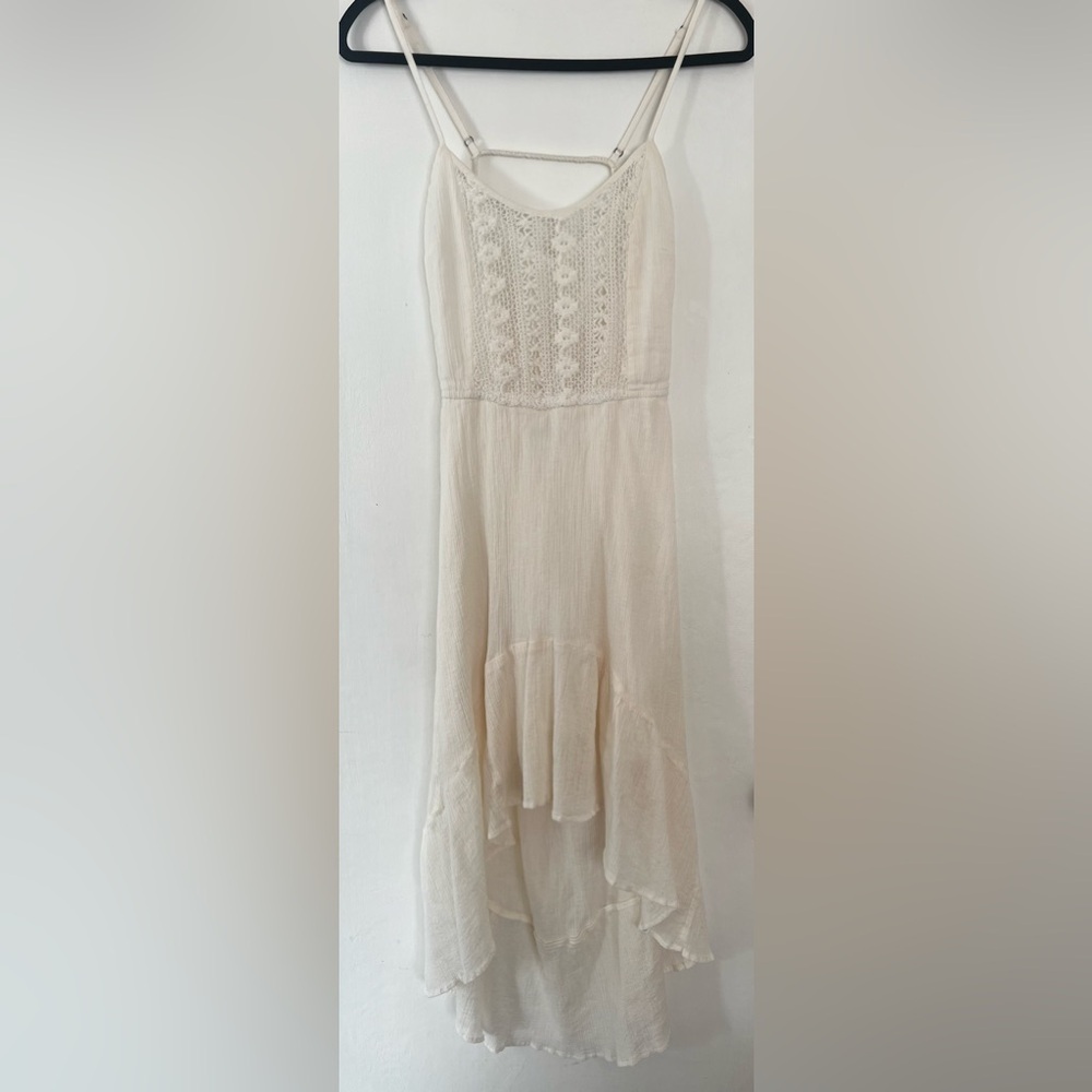 Element Cream Lace-Front Hi-low Summer Dress